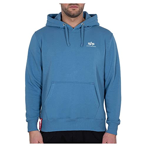 Alpha Industries Basic Hoody Small Logo Kapuzensweat für Herren Airforce Blue von Alpha Industries