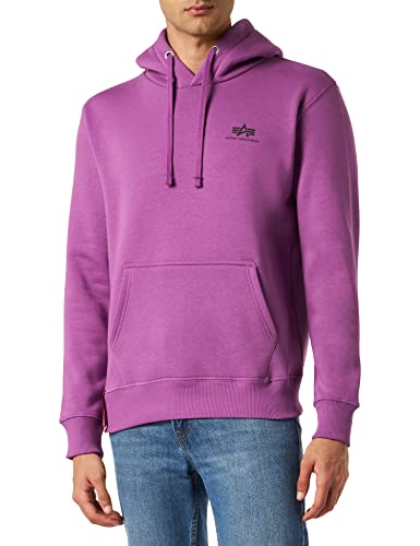 Alpha Industries Basic Hoody Small Logo Kapuzensweat für Herren Dark Magenta von ALPHA INDUSTRIES