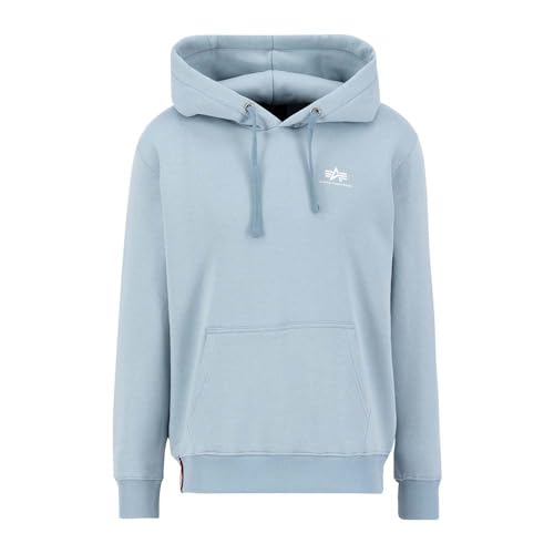 Alpha Industries Basic Hoody Small Logo Kapuzensweat für Herren Greyblue von Alpha Industries
