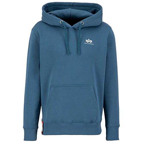 Alpha Industries Basic Hoody Small Logo Kapuzensweat für Herren Vintage Marine von Alpha Industries