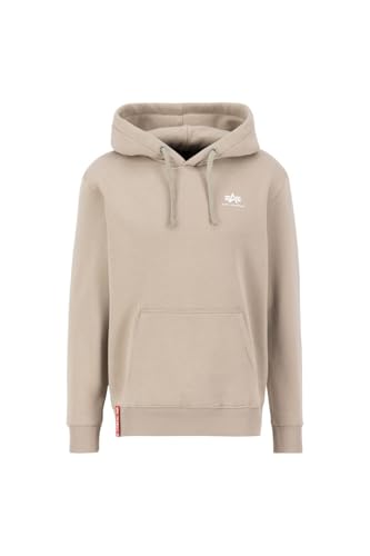 Alpha Industries Basic Hoody Small Logo Kapuzensweat für Herren Vintage Sand von ALPHA INDUSTRIES