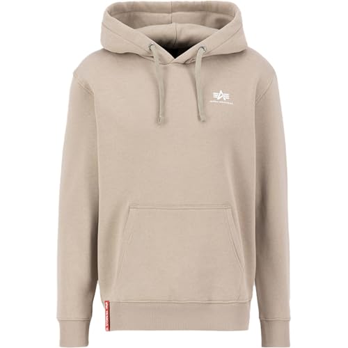 Alpha Industries Basic Hoody Small Logo Kapuzensweat für Herren Vintage Sand von ALPHA INDUSTRIES