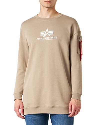 Alpha Industries Basic Long Sweater OS Wmn Sweatshirt für Damen Vintage Sand von ALPHA INDUSTRIES