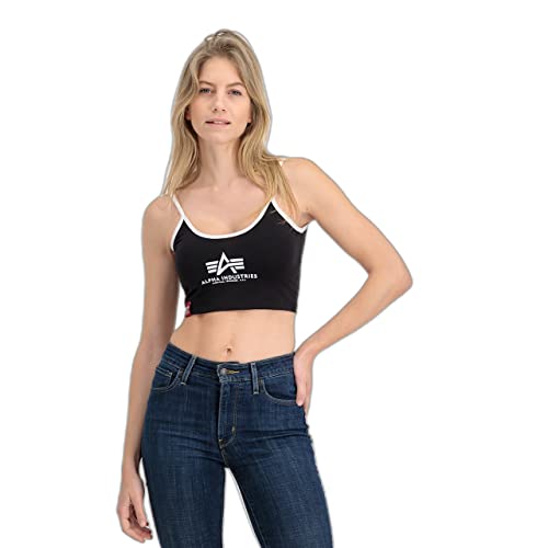Alpha Industries Basic ML Cropped Tank Top Wmn Tank Top für Damen Black von ALPHA INDUSTRIES