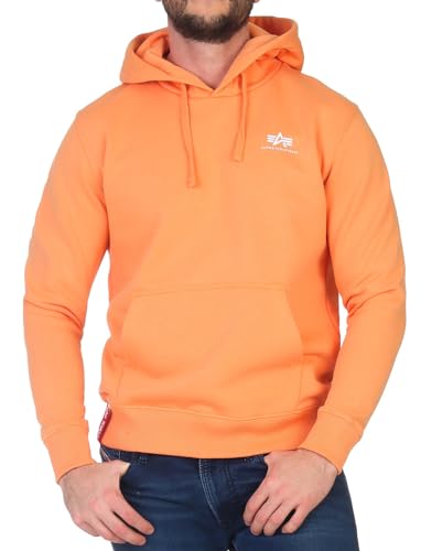 Alpha Industries Basic Small Logo Hoodie für Herren Tangerine von Alpha Industries