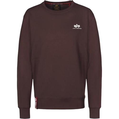 Alpha Industries Basic Sweater Small Logo Sweatshirt für Herren Hunter Brown von Alpha Industries