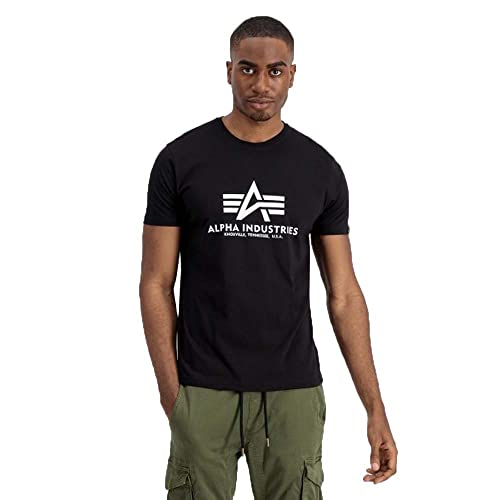 Alpha Industries Basic T 2 Pack T-Shirt für Herren Black von ALPHA INDUSTRIES