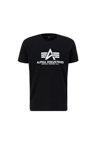 Alpha Industries Basic T Carbon T-Shirt für Herren Black/Silver von ALPHA INDUSTRIES