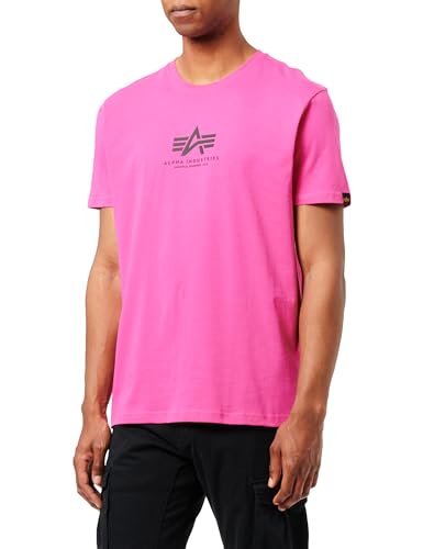 ALPHA INDUSTRIES Herren Basic T Ml T-Shirt, Rosa (Magenta), S von ALPHA INDUSTRIES