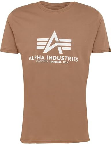 ALPHA INDUSTRIES Herren Basic T-Shirt, Taupe, XXL von ALPHA INDUSTRIES