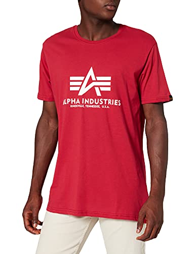 Alpha Industries Herren Basic T-Shirt, Dunkel Rot, S von ALPHA INDUSTRIES