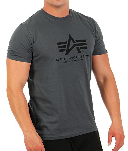 Alpha Industries Basic T-Shirt T-Shirt für Herren Greyheather/White von ALPHA INDUSTRIES