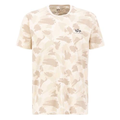 Alpha Industries Basic T Small Logo Camo T-Shirt für Herren Sand Camo von ALPHA INDUSTRIES