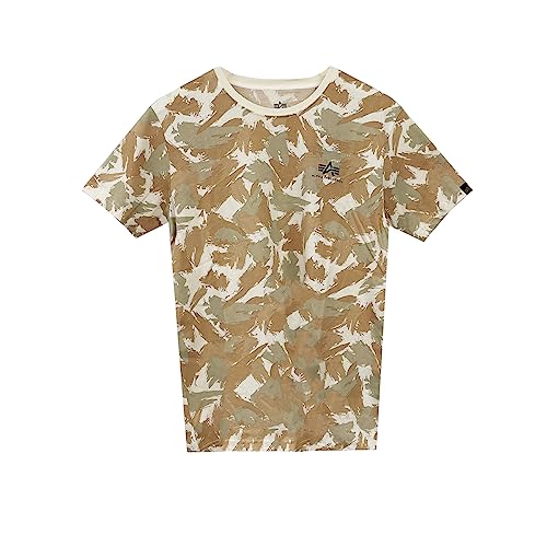 Alpha Industries Basic T Small Logo Camo T-Shirt für Herren Sand Camo von Alpha Industries