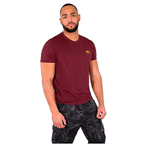 Alpha Industries Herren Basic T Small Logo T-Shirt, Burgundy, S von ALPHA INDUSTRIES