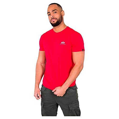 Alpha Industries Herren Basic T Small Logo T-Shirt, Speed Red, L von ALPHA INDUSTRIES