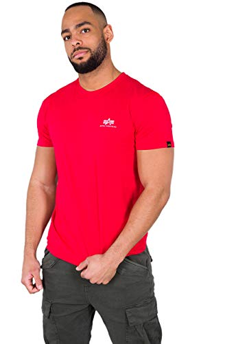 Alpha Industries Herren Basic T Small Logo T-Shirt, Speed Red, S von ALPHA INDUSTRIES