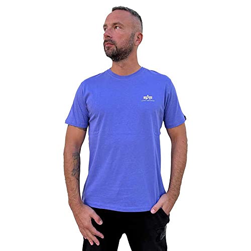 Alpha Industries Basic T Small Logo T-Shirt für Herren Electric Violet von ALPHA INDUSTRIES