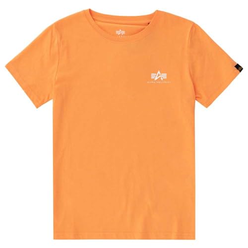Alpha Industries Unisex Kinder Basic Small Logo Für Kids Und Teens T-Shirt, Tangerine, 158-164 EU von ALPHA INDUSTRIES