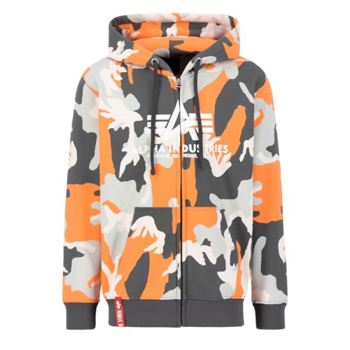 Alpha Industries Basic ZH Camo PP Hoodie für Herren Orange Grey Camo von ALPHA INDUSTRIES