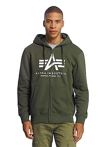 ALPHA INDUSTRIES Herren Basic Zip Hoody Kapuzenpullover, Dark Green, M von ALPHA INDUSTRIES