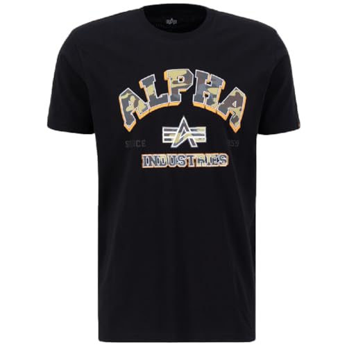 Alpha Industries College Camo T T-Shirt für Herren Black von ALPHA INDUSTRIES