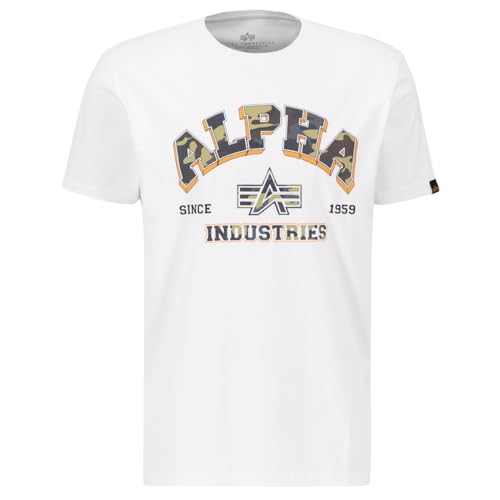 Alpha Industries College Camo T T-Shirt für Herren White von ALPHA INDUSTRIES