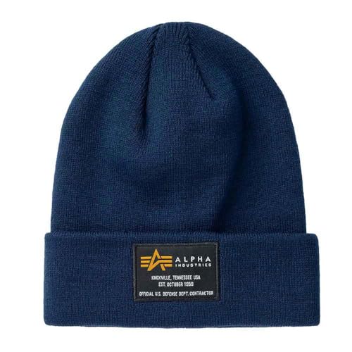 Alpha Industries Crew Beanie Strickmütze aus Acryl Ultra Navy von Alpha Industries