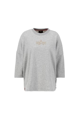 Alpha Industries Crystal OS Sweater wmn Sweatshirt für Damen Grey Heather von ALPHA INDUSTRIES