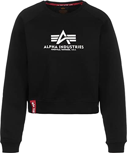 Alpha Industries Damen Basic Boxy Sweater Wmn Sweatshirt, Schwarz, XS von ALPHA INDUSTRIES