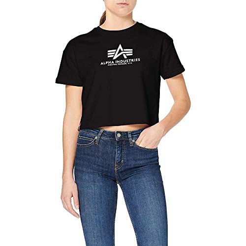 Alpha Industries Damen Basic Boxy T Wmn T-Shirt, Black, XS von Alpha Industries