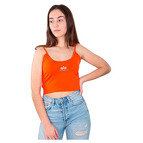 Alpha Industries Damen Basic Crop SL Wmn Tank Top T-Shirt, Atomic Red, M von Alpha Industries