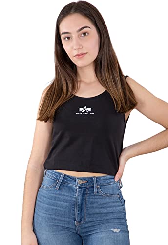 Alpha Industries Damen Basic Crop SL Wmn Tank Top T-Shirt, Black, L von ALPHA INDUSTRIES