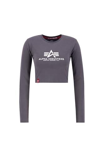Alpha Industries Damen Basic Cropped LS, Vintage Grey, L Alpha Industries Damen Basic Cropped LS, Vintage Grey, L von ALPHA INDUSTRIES