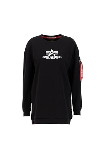 Alpha Industries Damen Basic Long Sweater OS Wmn Sweatshirt, Black, S Alpha Industries Damen Basic Long Sweater OS Wmn Sweatshirt, Black, S von ALPHA INDUSTRIES