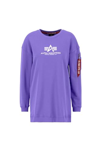 Alpha Industries Damen Basic Long Sweater OS Wmn Sweatshirt, Electric-violett, XS von ALPHA INDUSTRIES