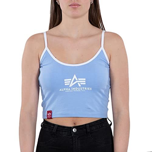 Alpha Industries Damen Basic ML Cropped Wmn Tank Top T-Shirt, Light Blue, X-Large von ALPHA INDUSTRIES