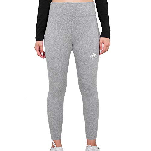 Alpha Industries Damen Basic SL Leggings, Greyheather/White, S von ALPHA INDUSTRIES