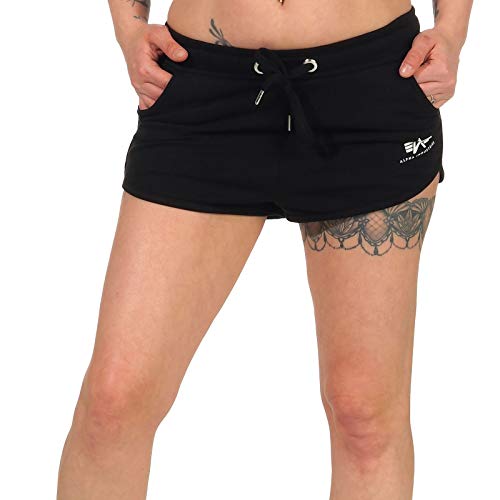 Alpha Industries Damen Basic Short SL Wmn Bermuda, Black, XS von ALPHA INDUSTRIES