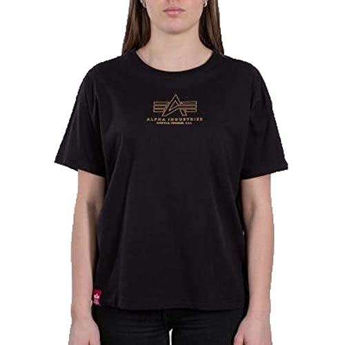 Alpha Industries Basic T COS ML Foil Print Wmn T-Shirt für Damen Black von Alpha Industries