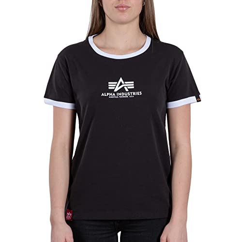 Alpha Industries Damen Basic T Contrast ML T-Shirt, Black, S Alpha Industries Damen Basic T Contrast ML T-Shirt, Black, S von ALPHA INDUSTRIES