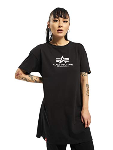 Alpha Industries Damen Basic T Long Wmn T-Shirt, Black, XL von ALPHA INDUSTRIES