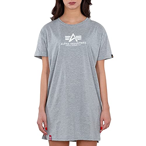 Alpha Industries Damen Basic T Long Wmn T-Shirt, Greyheather/White, XS von ALPHA INDUSTRIES