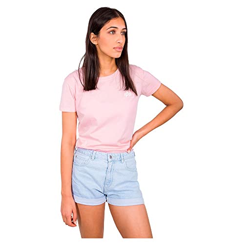 Alpha Industries Damen Basic T Small Logo Wmn T-Shirt, Pastel Pink, Medium von ALPHA INDUSTRIES