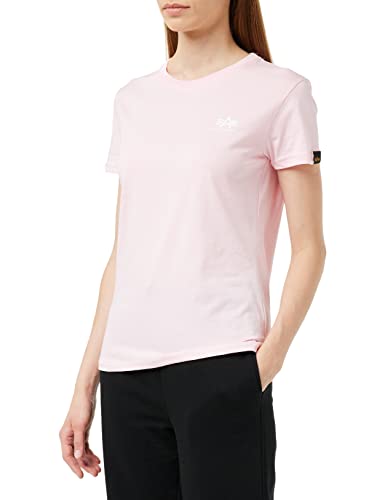 Alpha Industries Damen Basic T Small Logo Wmn T-Shirt, Pastel Pink, X von ALPHA INDUSTRIES