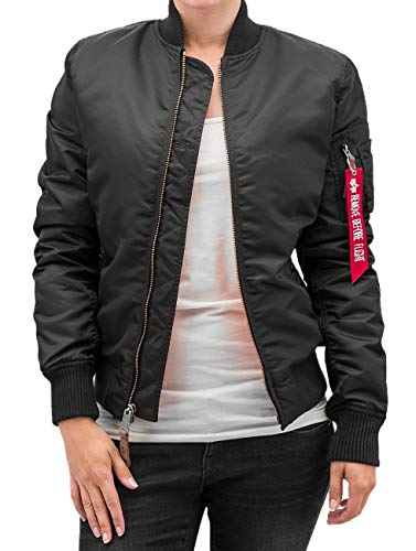 Alpha Industries Damen Bomberjacke MA-1 VF 59 Wmn, Schwarz (Black 03), Large (Herstellergröße: L) von ALPHA INDUSTRIES