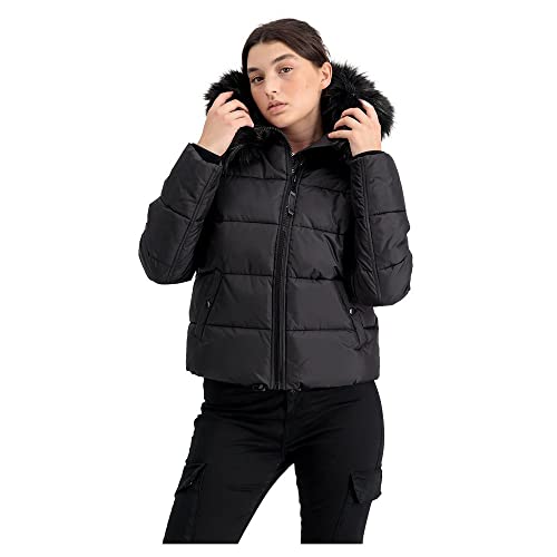 Alpha Industries Damen Hooded Puffer Alpha Wmn Winterjacke, Black, XL von ALPHA INDUSTRIES