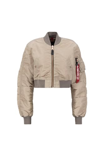 Alpha Industries Damen MA-1 Boxy Bomberjacke, Vintage Sand, 36 von ALPHA INDUSTRIES