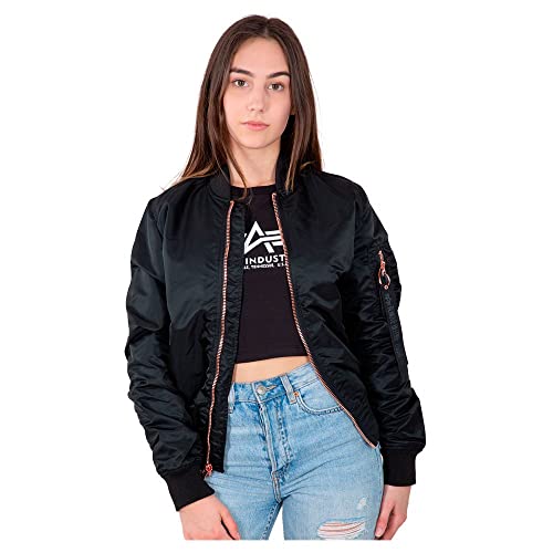 Alpha Industries Damen MA-1 VF LW Bomberjacke, Black/Copper, L von ALPHA INDUSTRIES