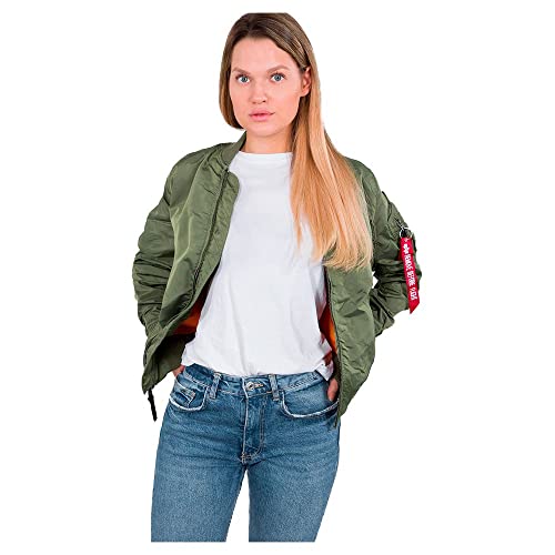 Alpha Industries Damen Ma-1 TT Bomberjacke, Grün (Sage-Green 01), Medium von ALPHA INDUSTRIES